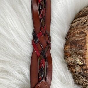 3/$21, Vintage Belt Woman Belt Multicolor Braided Leather